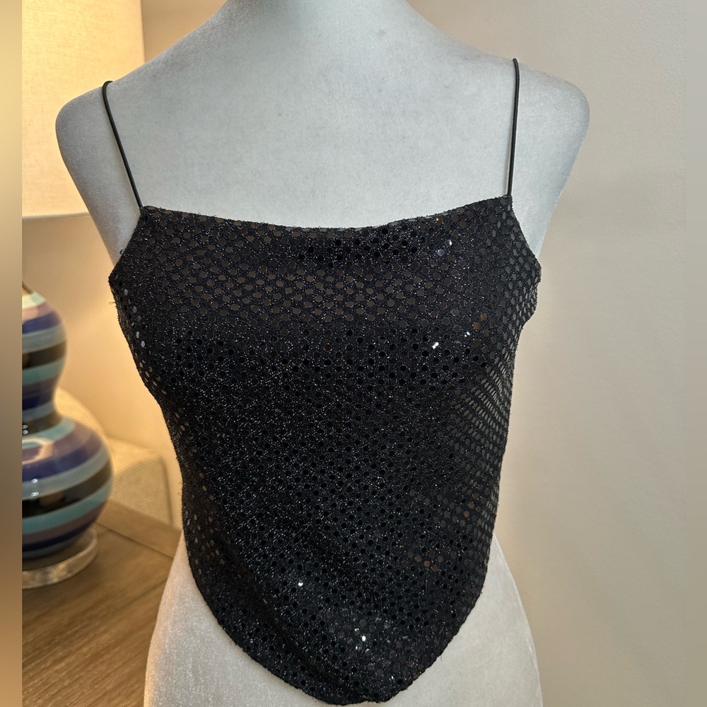 Rave City Shiny Backless Crop Top - Size M